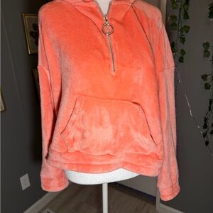 Cozy Coral Women's Half-Zip Hoodie